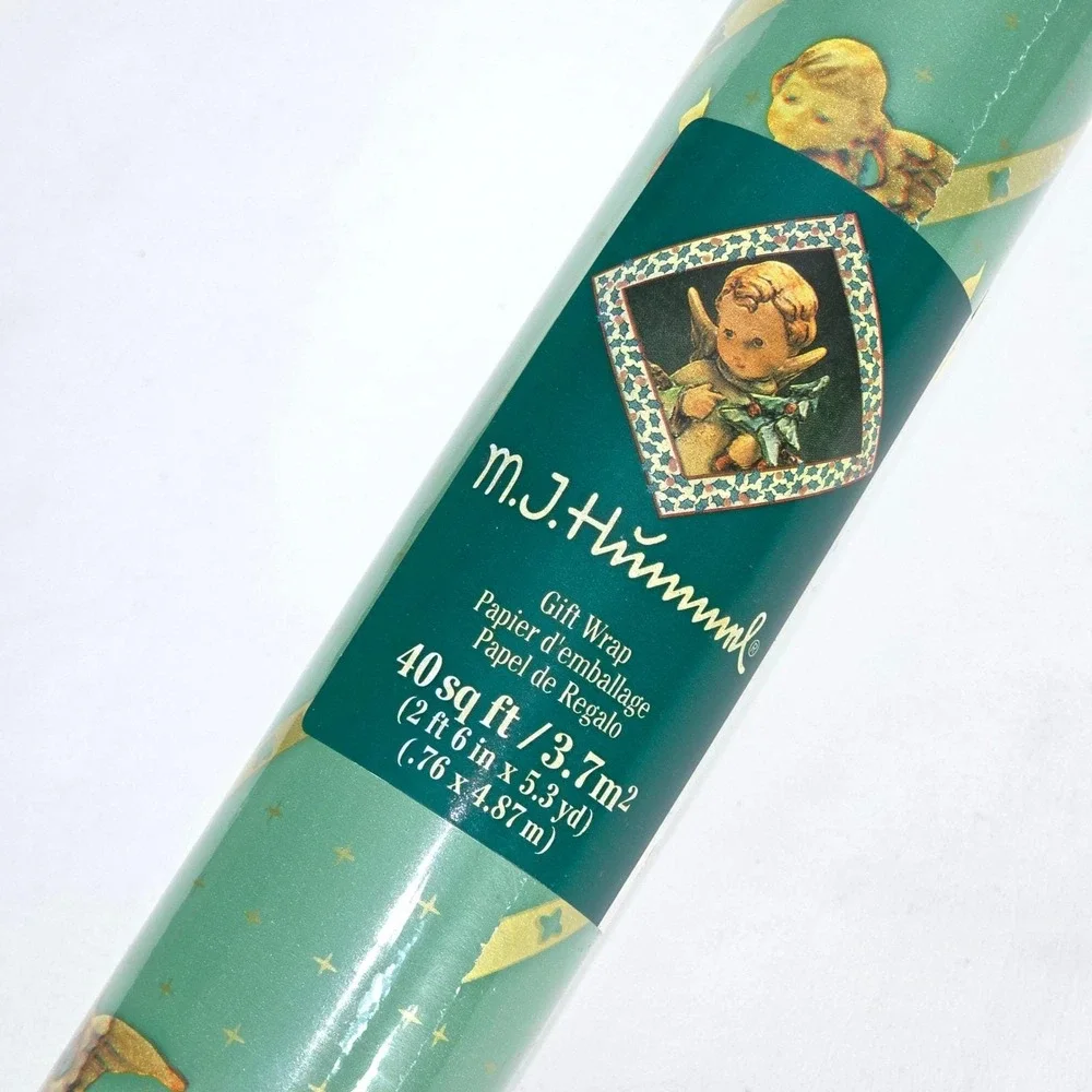 M. J. Hummel Christmas Wrapping Paper 40 sq ft Vintage 1993 Flying Angels Sealed
